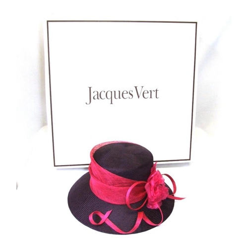 443 - 2 Ladies Jacques Vert Occasion Hats: Jacques Vert Dark Blue & Pink & Pale Turquoise, both with boxes... 