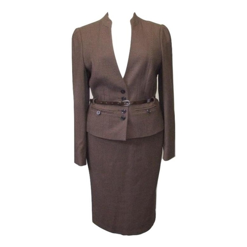 448 - Ladies Next Brown skirt suit size 10/jacket size 12, Next Black trouser suit size 10/jacket size 12,... 