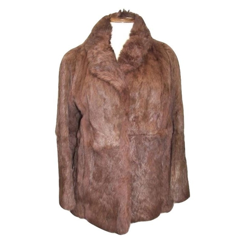 449 - Ladies Vintage French Coney Fur Jacket labelled size 16 & Ladies Vintage Sheepskin Leather Jacket, l... 