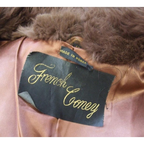 449 - Ladies Vintage French Coney Fur Jacket labelled size 16 & Ladies Vintage Sheepskin Leather Jacket, l... 