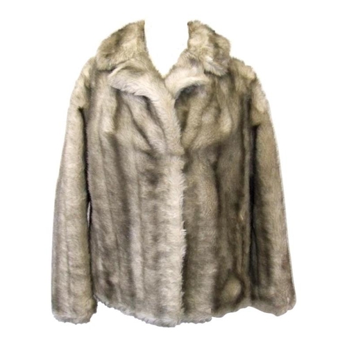 450 - Ladies Vintage Astraka Silver Grey Faux Fur Jacket labelled size 12, Ladies Dannimac Purple Padded J... 