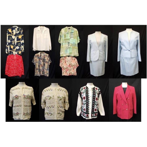 451 - 2 Ladies Vintage Windsmoor Skirt Suits size 12, 3 Ladies Vintage Floral Knit Cardigans & Ladies Blou... 