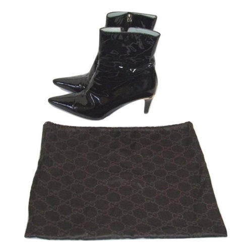 465 - Pair Ladies Gucci Black Patent Leather Ankle Boots, size 38 1/2 with dust cover & 8 Handbags incl. D... 