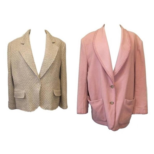 476 - Ladies Per Una Beige Wool Mix Jacket size 20 & Paul Costelloe Pink Wool Jacket size 20 (2)