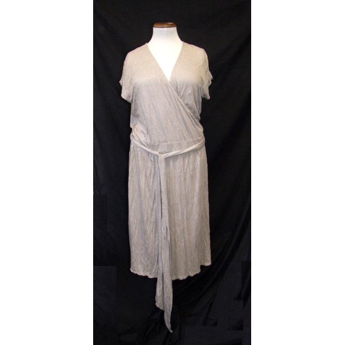 481 - Monsoon As New Taupe Stretch Wrap-Over Style Dress size 18 with original tags