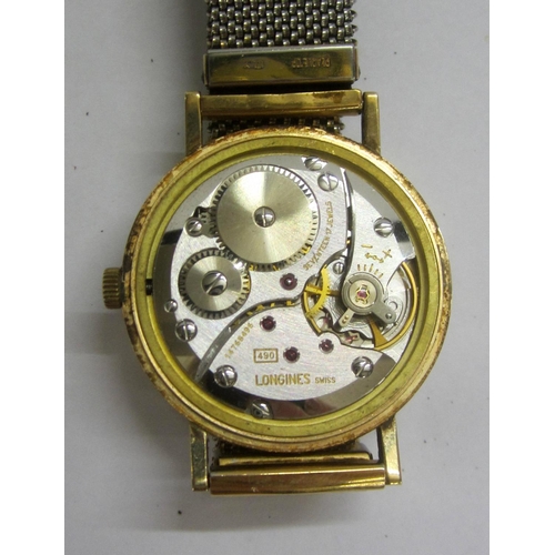 237 - Gents 1970s Longines 9ct Gold Watch with 17 jewel movement no. 14768496 stamped 490 Longines Swiss, ... 