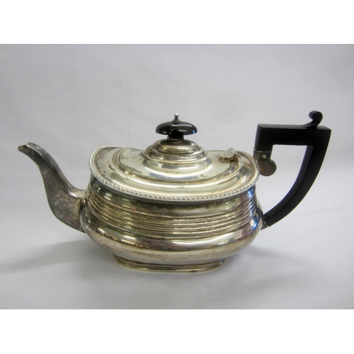 274 - Silver Georgian Style Teapot with gadroon mount, Birmingham 1928