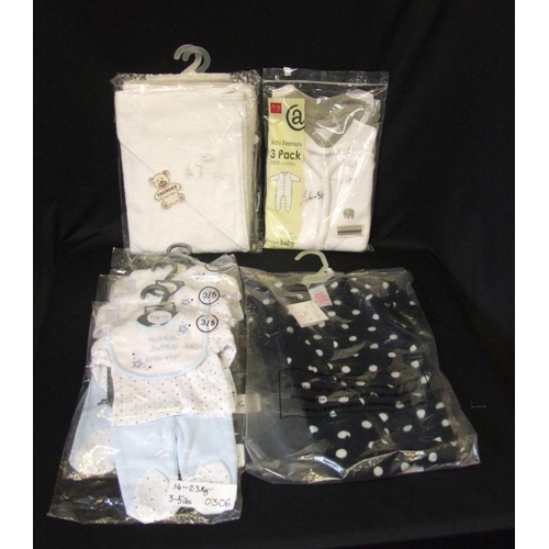 538 - As New Baby Clothing: 4 Tiny Me Blue Pyjama Set 3.5lbs, New Baby dark blue sleep suit, pack of 3 bab... 