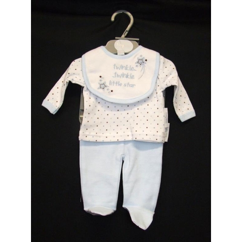 538 - As New Baby Clothing: 4 Tiny Me Blue Pyjama Set 3.5lbs, New Baby dark blue sleep suit, pack of 3 bab... 