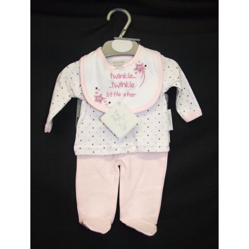 539 - 3 Babies Tiny Me Pink Pyjama Sets 3-5lbs, 1 Tiny Me Pink Pyjama Set 5-8lbs, New Baby dark blue sleep... 