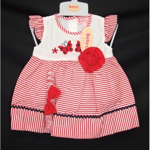 543 - As New Girls Clothing Age 3 - 6 Months: pink sleep suit, 5 dresses, Minnie Mouse T-shirt & 3 pairs w... 