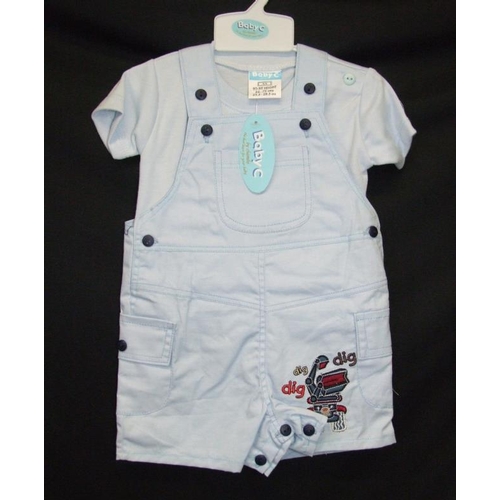 545 - As New Boys Clothing Age 3 - 6 Months: Baby C blue dungaree set, blue pyjama set, My Little World bl... 