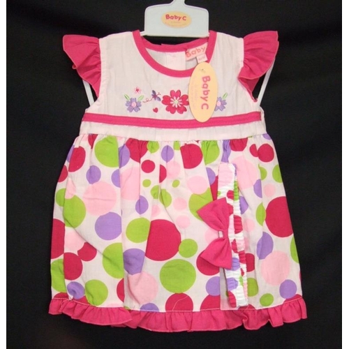 555 - As New Girls Clothing Age 6-9mths & 6-12mths: 5 Baby C dresses & Disney Minnie Mouse T shirt & Bambi... 