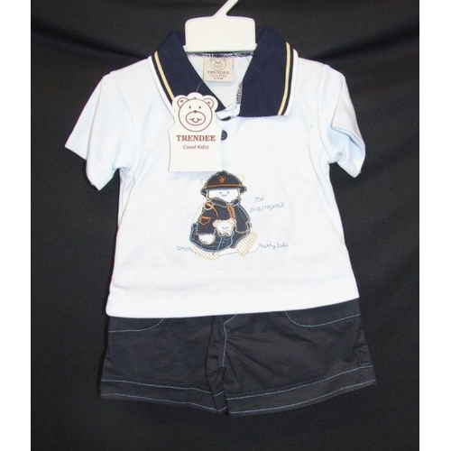 557 - As New Boys Clothing Age 0-3mths: Trendee blue T shirt & shorts set, Fagottini yellow T shirt & shor... 