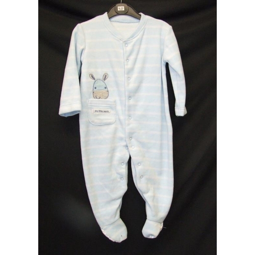 565 - As New Boys Clothing Age 9-12mths: Little Rebel khaki shirt, 2 My Little World blue sleep suits, Fag... 