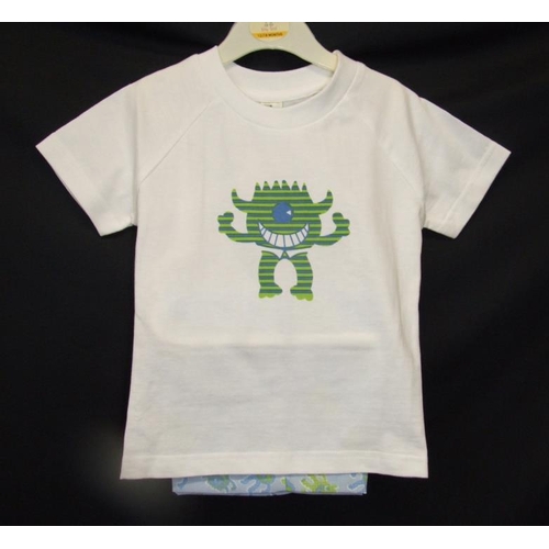 573 - As New Boys Clothing Age 18-24mths: 4 Nursery Time vest tops & shorts sets, 44 Blue shark T shirt & ... 