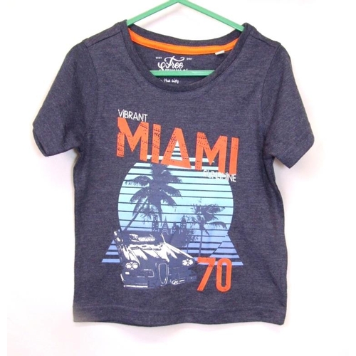 587 - As New Childrens Clothing Age 1-2 yrs: 2 pairs jogging bottoms grey & navy blue, Miami T shirt, red ... 