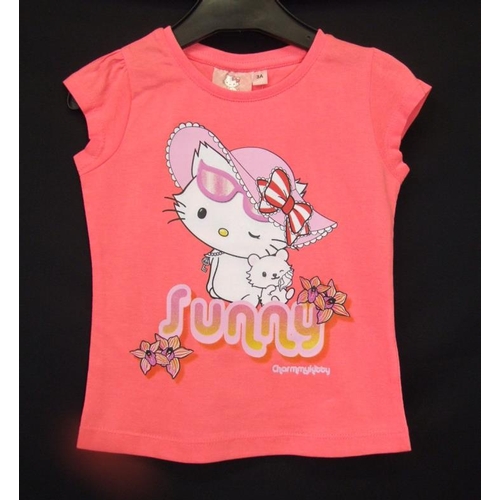 603 - As New Girls Clothing Age 3/4 Years: Isabelle Rose pink dress, Sunny kitten T shirt, Hello Kitty T s... 