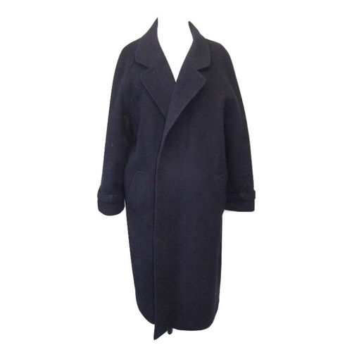 477 - Ladies Vintage St Michaels Dark Blue Wool Coat size 16 & Admyra London Black Boucle Wool Mix Coat, a... 