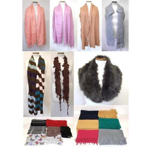 501 - Knitted & Other Scarves incl. 100% lambswool, Viyella, pashminas, scarf & glove set,