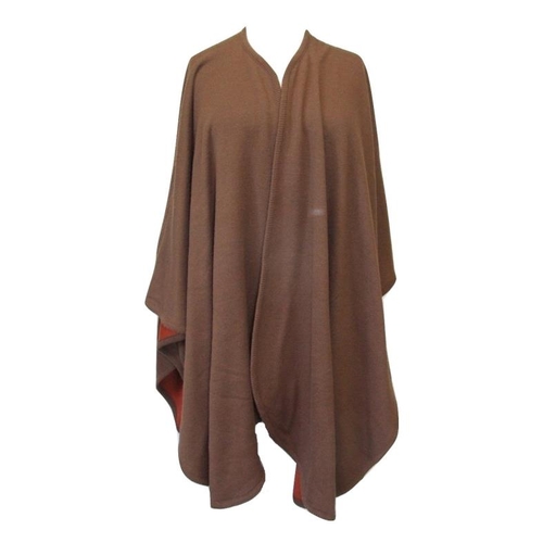 502 - Ladies Knitwear: Brown/Burnt Orange Reversible Shawl, Grey Shawl with frilled edge, Striped Poncho &... 