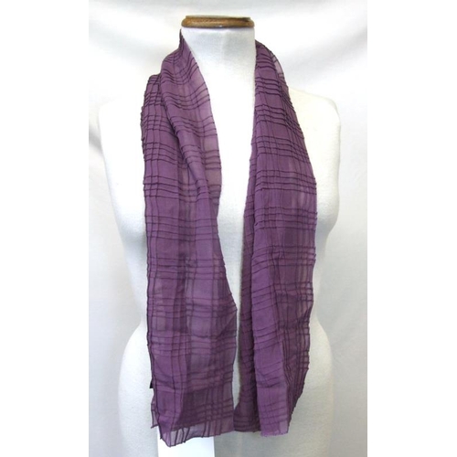 505 - Ladies Scarves: Marimekko red chequered cotton square, Viyella rose & tartan pure wool shawl, Viyell... 