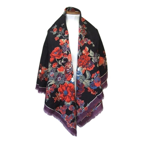 506 - Liberty Floral Print Wool Scarf, approx. 124cm x 124cm