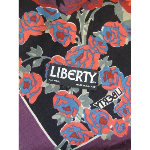 506 - Liberty Floral Print Wool Scarf, approx. 124cm x 124cm