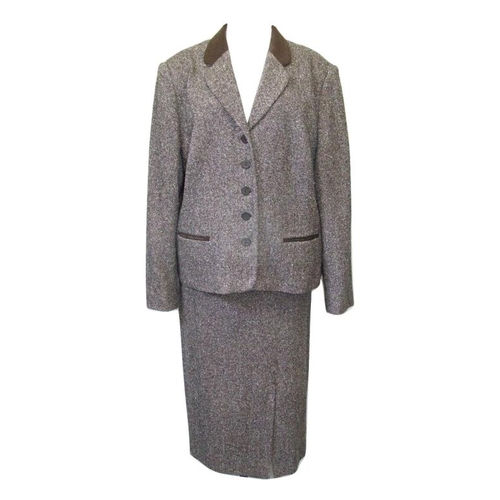 509 - Ladies Alexon Brown Herringbone Tweed Suit 20