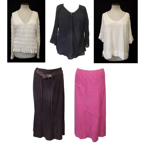 511 - Ladies As New Modern Separates Size 20: Wallis brown skirt, Tayberry cerise pink skirt, M&S black ch... 