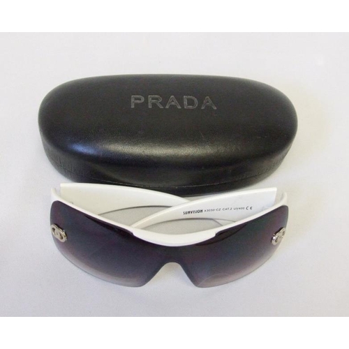 520 - Pair White Sunvision Designer Sunglasses in case marked Prada