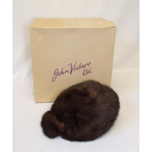 524 - Ladies Vintage Mink Hat in John Vickers Ltd. hat box