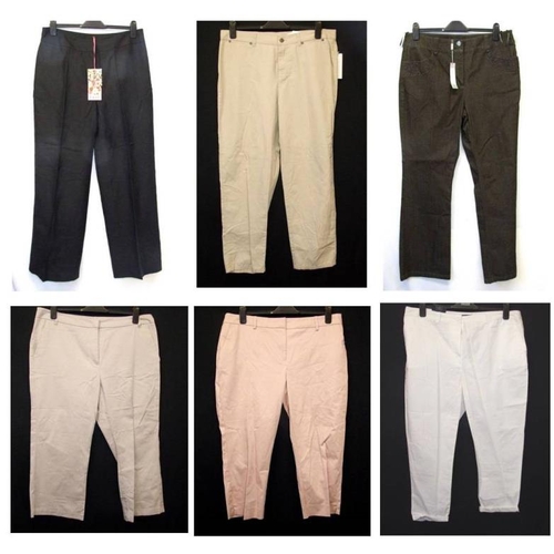 532 - As New Ladies Trousers/Jeans Size 16: East black linen, Per Una brown jeans, Liz Claiborne cream cot... 