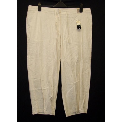 536 - Ladies As New Linen & Linen Mix Trousers Size 20: Dunnes beige, St Bernard white, Dunnes cream, St B... 