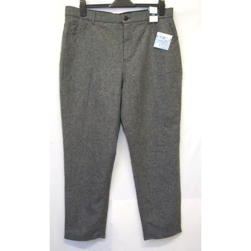 537 - Ladies Trousers Size 20: Per Una blue jeans as new with tags, M&S grey wool mix as new with tags, Pe... 