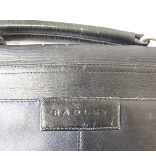 607 - Radley Black Leather Briefcase