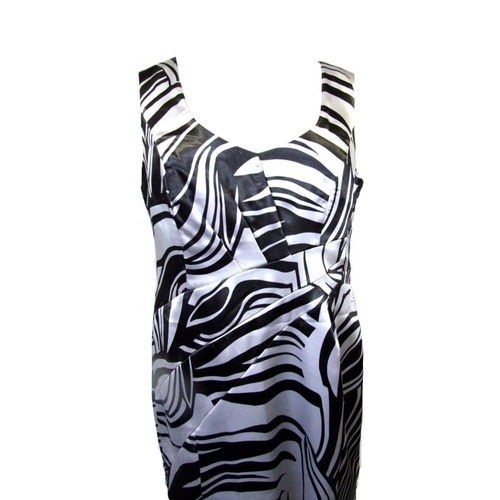 615 - David Emmanual Black/Silver Satin Dress size 16