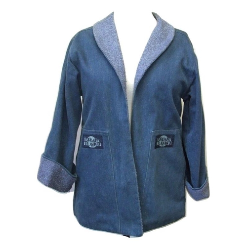 633 - Barbara Hulanicki Blue Denim Jacket, approx. size 10