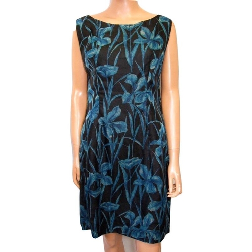 686 - Vintage 1950s/60s Marcus by Marcusa Blue/Black Floral Cocktail Dress (zip jammed), Unnamed Pink Cock... 