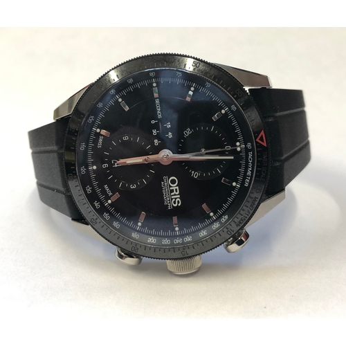 254 - Gents Oris Chronograph Artix GT Stainless Steel Automatic, black dial, 3 subsidiary dials for quarte... 