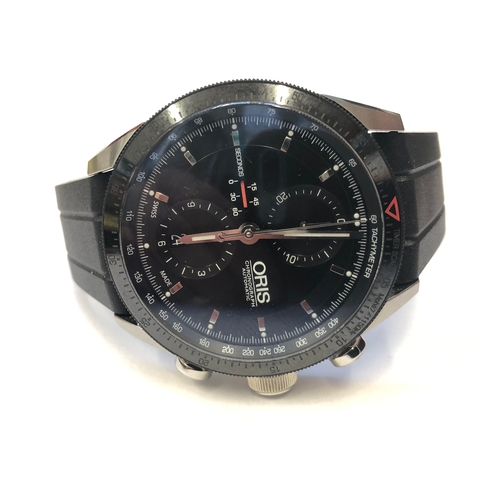 254 - Gents Oris Chronograph Artix GT Stainless Steel Automatic, black dial, 3 subsidiary dials for quarte... 