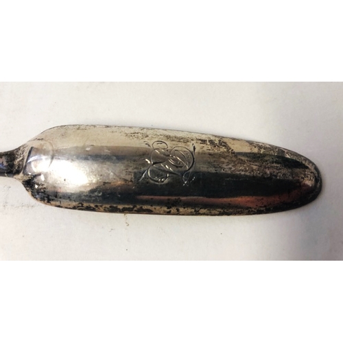 271 - C18th Silver Double Ended Marrow Scoop, monogramed to reverse of bowl, London 1787, approx. 8 3/4