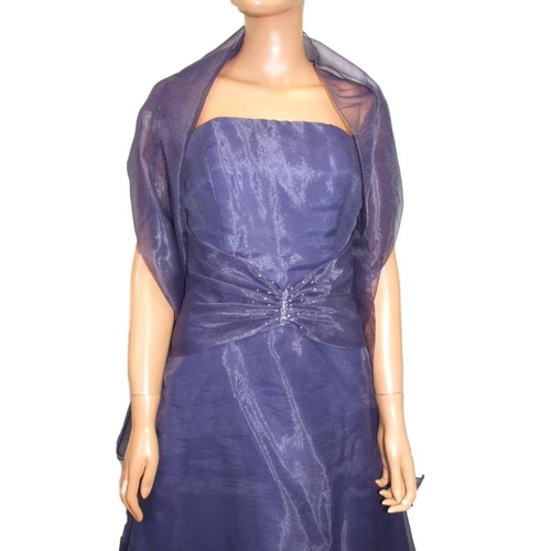 53 - Emily Fox Purple Evening/Prom Dress with matching shawl, labelled size 14