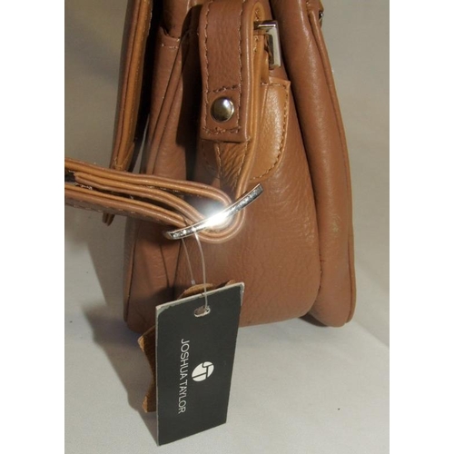 56 - Joshua Taylor As New Tan Leather Handbag with dust cover (GLASS1)