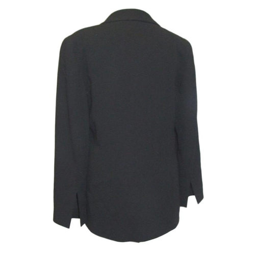 78 - Ladies Chanel Boutique Black Wool Crepe Jacket with 95% silk lining, labelled size 40