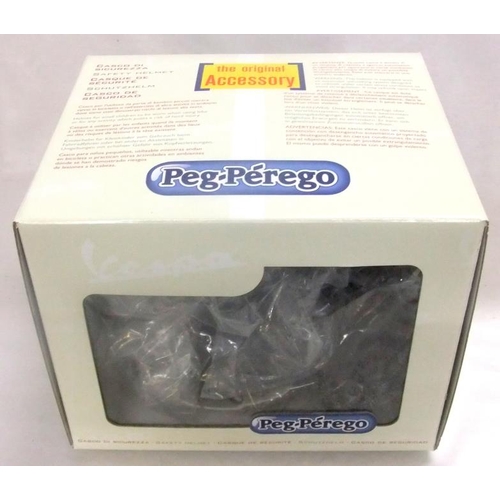 222 - Childs Electric Half Scale Vespa 12v Reg Perego Scooter with charger & safety helmet (TOY TABLE)