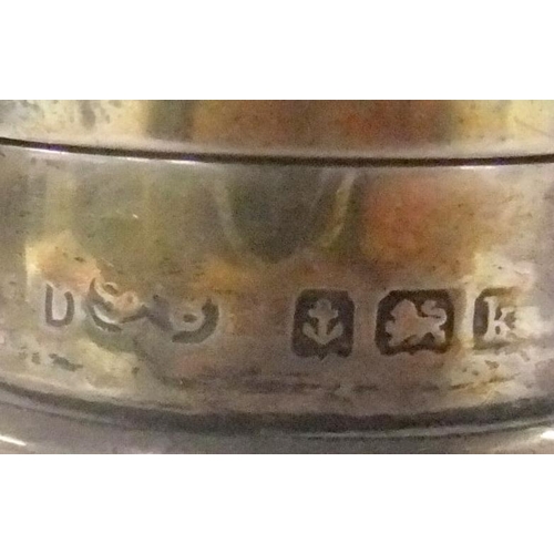 225 - Silver Topped Cut Glass Globe Shaped Scent Bottle with diamond shaped cutting, hallmarked Birmingham... 