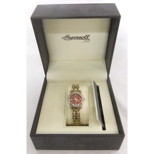 228 - Ladies Ingersoll Watch with red dial & jewels