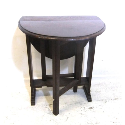 54 - Oak Drop Flap Gate Leg Table with D-shaped leaves, slab ends (A4)