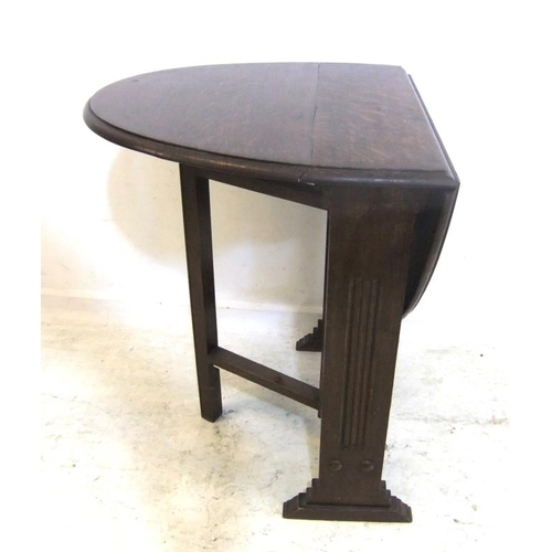 54 - Oak Drop Flap Gate Leg Table with D-shaped leaves, slab ends (A4)